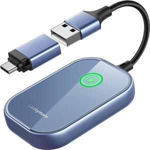 Wireless Carplay Adapter, Converts Wired to Wireless Carplay Dongle for Wireless Control Plug & Play Carplay Fit for Cars from 2017 & for  iPhone iOS 10+