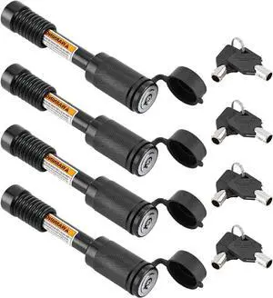 Trailer Hitch Locks Receiver Lock Keyed Alike Fits Class III IV 2" 2-1/2" Receiver with 5/8" Dia 3-1/2 Long Pin and Anti-Rattle Rubber O-Rings, for Trailer Truck Car Boat (4 Pack)