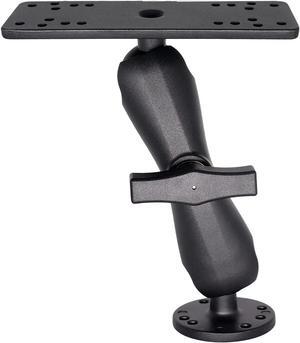 Aluminum Fish Finder Mount with 1.5" / C Size Ball, Medium Arm Marine Electronic/Depth Finder Mount for Boat, High Salt Water Resistant, Compatible with Garmin, Lowrance and More