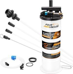 6.5L Oil Extractor - Pneumatic/Manual Vacumm Fluid Extractor with Pump Tank Remover & 4 Tubes for Oil Change and a Brake Bleeding Hose for Brake Fluid Change