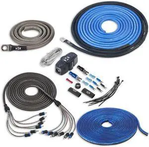 True 4 Gauge AWG 100% OFC Complete Amplifier Wiring Kit with 5/6-Channel RCA Cable - XKIT46