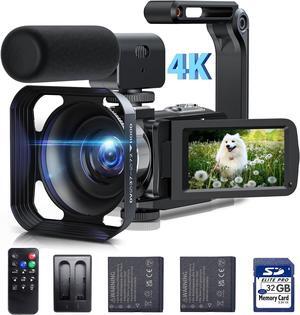 4K Video Camera Camcorder Digital Camera Recorder 42MP YouTube Vlogging Camera 18X Digital Zoom 3 270° Rotation Screen Camcorders camera with Microphone, Remote Control, 2 Batteries, 32G SD Card