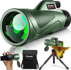 12x60 Monocular Telescope High Powered with Smartphone Adapter Tripod and Portable Bag, Larger Vision Monoculars for Adults with BAK4 Prism & FMC Lens, Suitable for Bird Watching Hiking Travel