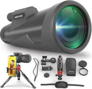 Telescope 12X56 Outdoor Telescope with Smartphone Adapter for Stargazing, Birdwatching, Hunting, Dust-Proof Waterproof HD Monocular for adults with Phone Holder and Sturdy Tripod By hd360pro