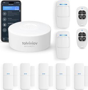 Home Security System Wireless, DIY Door Alarm Security System, App Alerts, 10-Piece Kit, No Monthly fee, WiFi Alarm, Door Window Motion Sensor, for Safety, Home Security, Kids Safety