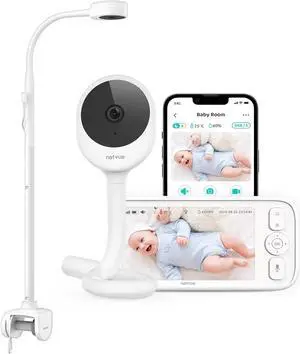Peekababy Baby Camera Monitor Video - Baby Monitor with Camera and Audio, 5" Display, 2-Way Talk, 4 in 1 Bracket Meets The Needs in All Scenarios, Smart Phone App, Cry Detection