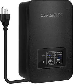 200W Low Voltage Transformer with Photocell Sensor and Timer, 120V AC to 12V/15V AC Multi Tap, Outdoor Weatherproof for Landscape Lighting, Individually Controlled Outputs