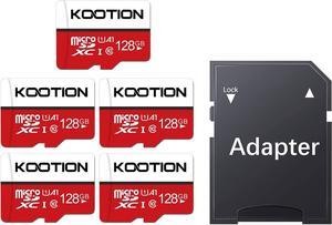 128GB Micro SD Card 5 Pack microSDXC UHS-I Memory Card with Adapter  U1, Full HD, C10 TF Flash Card for Smartphone