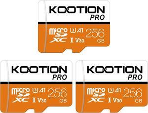 256GB Micro SD Card 3Pack,TF Card Micro SDXC Memory Card V30 A1 App Performance High Speed microSD Card, U3, V30, A1