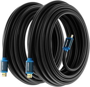 HDMI Cable 4K Ultra HD 50 Foot (2 Pack) HDMI 2.0 Cable, High Speed 18Gbps 4K60Hz HDR, 3D, 2160p, 1080p, HDCP 2.2, ARC, HDMI Cables for Monitors, HDTV
