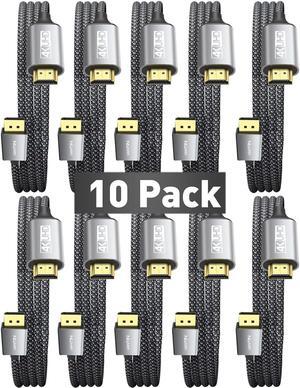10-Pack 4K DisplayPort to HDMI Cable 6Ft | 1080P@120Hz,1440P/2K@60Hz Uni-Directional DP to HDMI Male Braided Cord Display Port to HDMI Cable for ,,ThinkPad,HP,,NVIDIA
