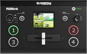 RGBlink Mini Video Mixer Switcher with 4 x HDMI Inputs 2K Input/Output Real Time Live Streaming, Support Output 6 Pictures PVW and PGM, for Facebook, YouTube, Instagram, Tiktok, RTMPS