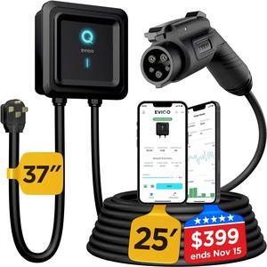 Level 2 EV Charger - 48 Amp EV Charger Level 2, 240V Electric Vehicle Charging Stations, EV Level 2 Charger NEMA 14-50/Hardwire EVSE Level 2 Charger, 25' Cord Electric Car Charger Energy Star/UL