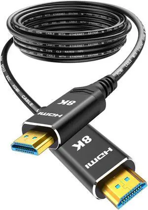 8K 4K 120HZ 50 FT HDMI Cable Fiber Optic, in-Wall CL3 Rated Long HDMI 2.1 48Gbps Ultra High Speed [8K@60Hz] Dynamic HDR/eARC/HDCP 2.2&2.3/3D, Compatible for Desktop GPUs 30&40 Series