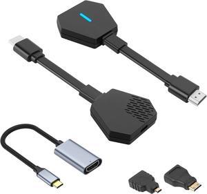 Wireless HDMI Transmitter and Receiver with USB C to HDMI Adapter 1080P@60Hz (165Ft) 5G Wireless HDMI Adapter Kit for PC, Laptop,Switch,TV Box, to TV, Monitor, Projector Black