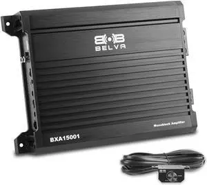 BXA15001 1500W Peak BX-Series 2-Ohm Stable Class-A/B Monoblock Car Audio MOSFET Amplifier with Remote Subwoofer Level Control