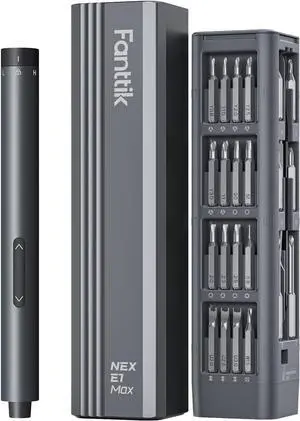 E1 Max 3.7V Mini Electric Screwdriver, Precision Screwdriver Set, 50-in-1 Magnetic Bits, Magnetic Storage, 5/32''Hex, Electric Screwdriver for Electronics Phone Camera Laptop Watch - Grey