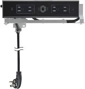 Docking Drawer Blade Duo in-Drawer Outlet, Integrated Safety Shutoff, (4) 15 amp AC, Black