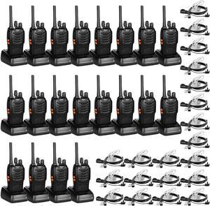 TD-V2 Walkie Talkies for Adults with Earpiece 2 Way Radios Walkie Talkies Long Range with Flashilght Two Way Radio Rechargeable for Business or Family (20 Pack)