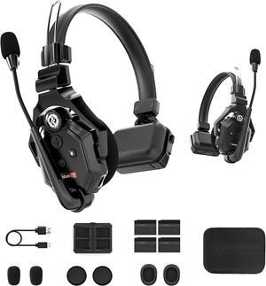 C1 2 Users 1100ft Full-Duplex Wireless Headset Intercom System for Team Communication Group Talk Single-Ear Headset with 1 Master & 1 Remote Headsets (C1-2S)