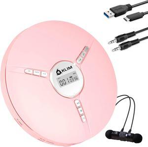 Discman Portable CD Player with a Built-in Battery - New 2024 - Ideal Car CD Player with Earphones - Compatible CD-R CD-RW MP3 Compact Mini CD Players Personal CD Walkman - Pink