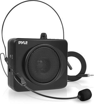 Portable Waist-Band PA Speaker System - Compact Voice Amplifier and Headset Microphone Set with Built-in Rechargeable Battery, MP3/USB Playback, AUX, Power Adapter, Strap, Belt Clip PWMA60UB