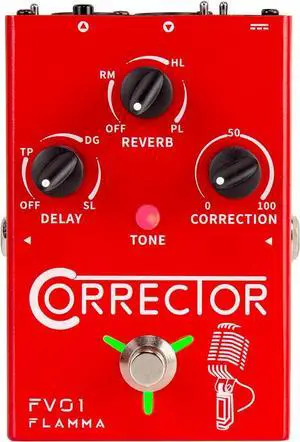 FV01 Vocal Effects Processor Pitch Correction Voice Pedal Vocal Stompbox Microphone Amplifier for Singer Live Singing Streaming Recording with Delay Reverb Acoustic Guitar Playing