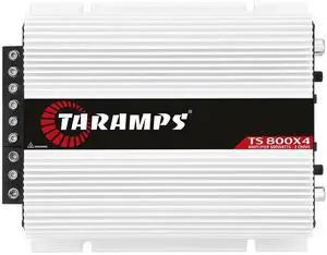 TS 800x4 Car Audio Multichannel Amplifier 800 Watts Rms 2 Ohms 4 Channel 2 Bridged Channel Full Range Crossover, RCA/High Level Input, Class D