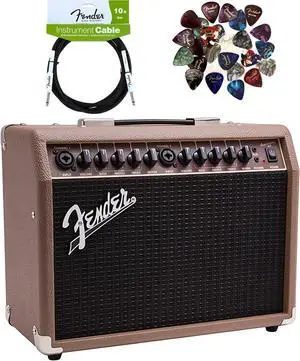 Acoustasonic 40 Acoustic Guitar Amplifier Bundle with Instrument Cable, Picks, and Austin Bazaar Polishing Cloth