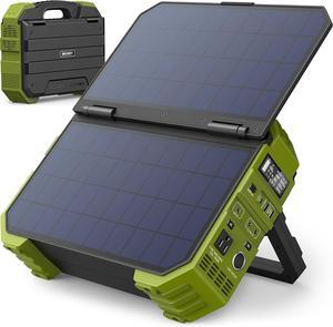 Portable Power Station 1000W with Built-in Solar Panel, 614WH/192000mAh LiFePO4 Battery Pack, Solar Generator with AC/DC/USB/PD Outputs for Outdoor Camping, RV Travel, Emergency Preparedness