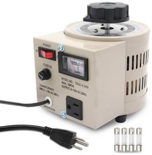 Variable Transformer Variable Voltage Regulator, 0-130V Output, 110V-120V Input, (500VA)