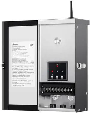 300W Wi-Fi Low Voltage Landscape Transformer with 3 Zones, 2.4Ghz Smart Low Voltage Transformer for Outdoor Lights, 120V AC to 12V/14V AC, Work with Alexa & Google Assistant, FCC Listed