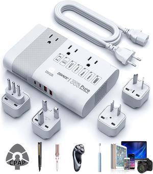 500W Max 220V to 110V Converter, 50Hz to 60Hz Voltage Converter for European Travel, 100% Pure Sine Wave Power Converter US to Europe for CPAP Hair Straightener Laptop Cell Phone