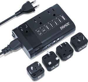 350W Voltage Converter, Ai 220V to 110V Converter and 50Hz to 60Hz Transformer, Power Converter Adapter Combo US to AU, UK, European Travel Plug Adapter for Hair Straightener Laptop Cell Phone
