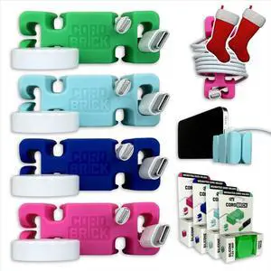 4pk Weighted Cord Holder for Nightstand - Phone Charger Cable Management for Travel - Phone Accessory Stocking Stuffers for Adults - Multipurpose Gift for Home, Office, Assorted