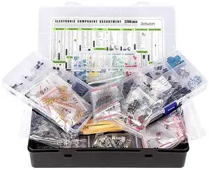 2200 pcs Electronic Component Assortment Kit, Capacitors, Resistors, Transistors, Inductors, Diodes, Potentiometer, IC, LED and PCB 2200 pcs Electronic Component Assortment Kit, Capacitors, Resistors, Transistors, Inductors, Diodes, Potentiometer, IC, LED and PCB