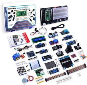 Micro Python Programing Kit for Raspberry Pi Pico, Breadboard, I2C 1602 LCD Display Module for Raspberry Pi Beginners & Software Engineer
