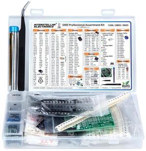 1206 0805 0603 Component Assortment, Resistor, Capacitor, Diode, Transistor, LED, OpAmp, IC, Solder, PCB, SMT Soldering Assorted Kit 2900 pcs