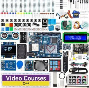 Elite Explorer Kit with Original  Uno R4 WiFi, RoHS Compliant, Bluetooth IoT ESP32 IIC LCD1602 OLED, Super Starter Kit, Online Tutorials & Video Courses for Beginners & Engineers