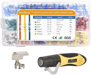 Upgraded 520PCS Solder Stick Wire Connectors with Heat Gun 450W, Solder Seal Wire Connectors Solderstick Waterproof Solder Wire Connector Kit for Marine (26-6 Gauge)
