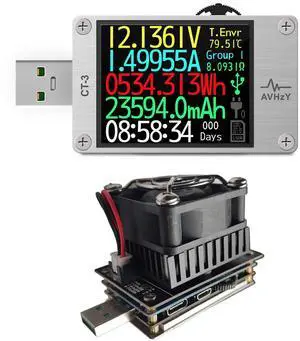 USB Power Meter USB 3.1 Tester Digital Multimeter Current Tester Voltage Detector Lua Interpreter Integrated DC 29V 6A PD 2.0/3.0 QC 2.0/3.0/4.0 pps Trigge (CT3+SM-LD-00)