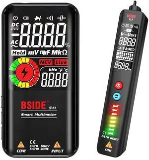 Multimeter & Voltage Tester Kit, Rechargeable Color LCD Digital Voltmeter and EBTN Display Voltage Detector Combo Electrical Test Kit