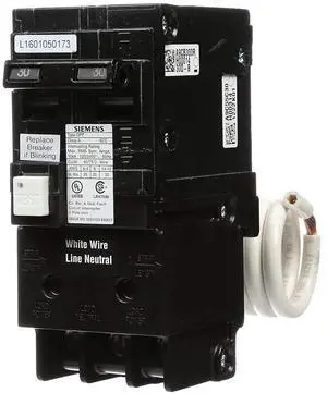 QF230A 30 Amp, 2 Pole, 120/240V Ground Fault Circuit Interrupter with Self Test and Lockout Feature, Cardboard Packaging