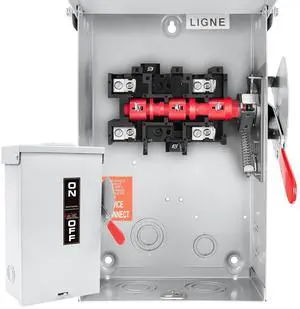 60 Amp Disconnect Switch Box,2 Pole Safety Switch,Non-Fusible,Indoor&Outdoor,Meeting NEMA 3R Standards,Galvanized SteelAnti Corrosion and Rust Prevention,10-Year Warranty