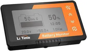 500A Battery Monitor with Shunt, 8V-120V Battery Monitor for RV Motorcycle Golf Cart Solar Panel with LCD Backlight Screen Buzzer Alarm, Capacity Percentage Time Power Voltmeter Display