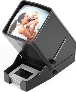 35mm Slide and Film Viewer, 3X Magnification, Battery Operation, LED Lighted Illuminated Viewing for 35mm Slides & Positive Film Negatives(4AA Batteries Included)