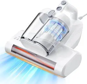 Mattress Vacuum Cleaner Bed Vacuum Cleaner with 16Kpa Suction 253.7nm UV-C Light & 40000 Rpm/Min Brushroll Rotation & HEPA Filter & Heating Tech,Includes A Spare Filter ,600W, (Ultra-UVC-K16, Corded)