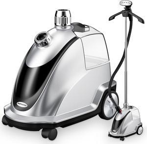 Anthter Steamer for Clothes, 1500W Powerful Standing Garment Steamer with Roll Wheels, 2.4L Water Tank for 90 Mins Continuous Steaming, 35s Fast Heat-up (Silver)