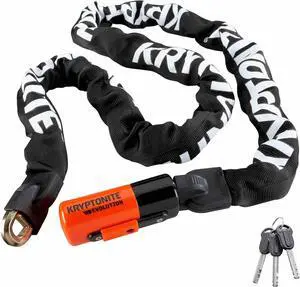 1016 Evolution 9.7 Pound Integrated Bike Chain - 5.25 ft Long 10mm Steel Chain with Keys for Bicycles; E-Bikes; Motorcycles; Scooters