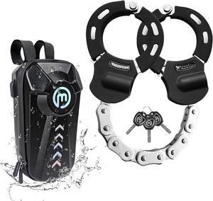 Electric Scooter Lock, 8mm Chain Lock Bike Locks Heavy Duty Anti Theft with 3 Keys and Waterproof Scooter Front Hanging Bag for E-Bike/Electric Scooters